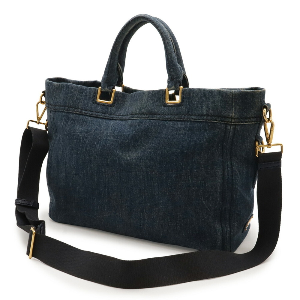 PRADA Blue Canvas Shoulder Bag - Picture 3 of 8